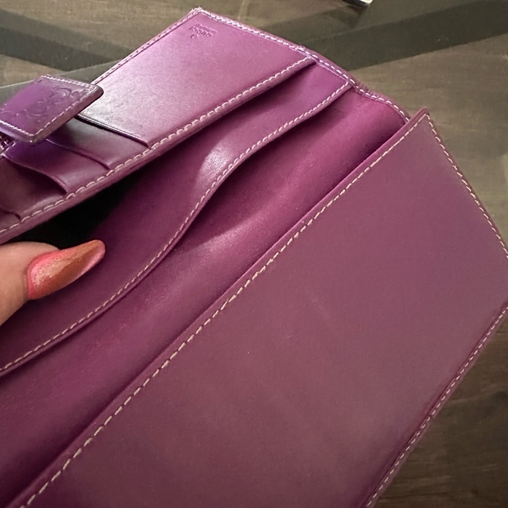 Authentic PURPLE LEATHER GUCCISMA LONG WALLET - Picture 9 of 14